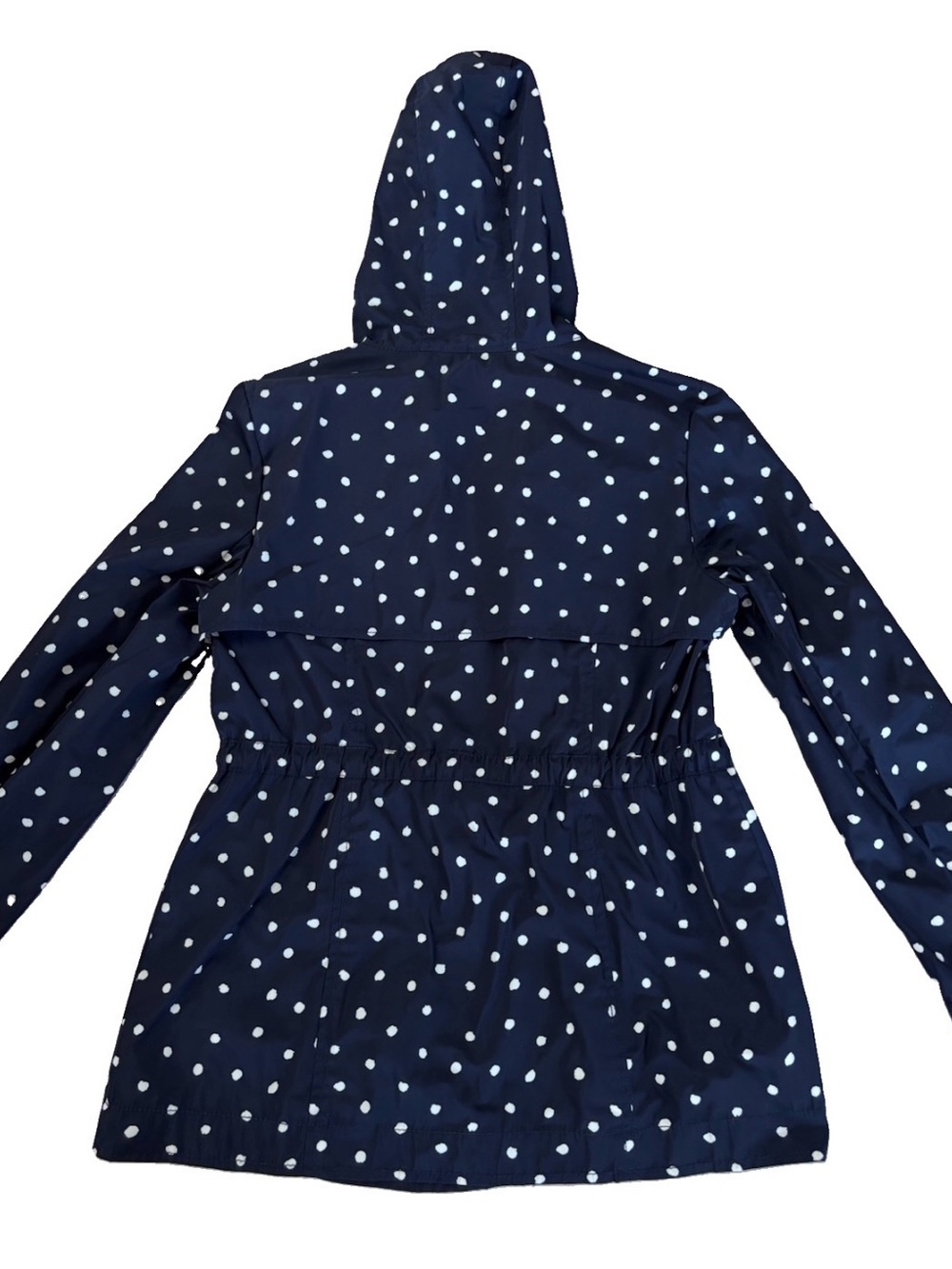 Anthropologie Daughters Of The Liberation Navy Polka Dot Rain Jacket Size 8 EUC - Picture 5 of 13